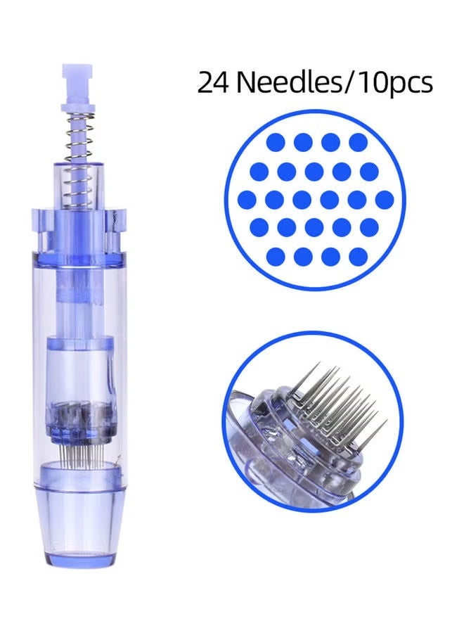 Dr.pen 10-Piece Replaceable Derma Needle Cartridges for Microneedling Pen – 24 Pin (Blue) - Image 3